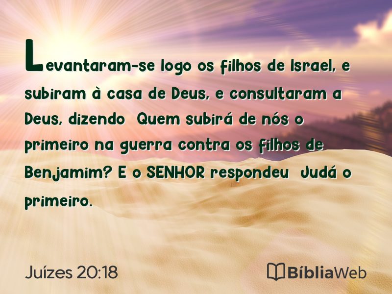 Juízes 20:18 em imagem para compartilhar