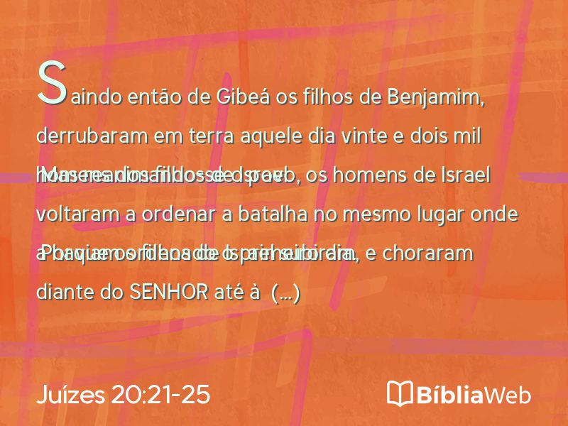 Juízes 20:21-25 em imagem para compartilhar