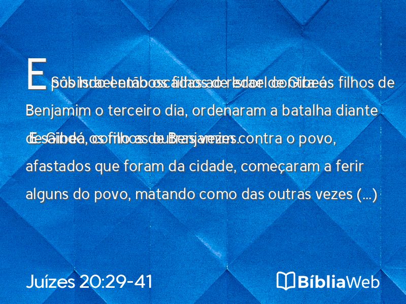 Juízes 20:29-41 em imagem para compartilhar