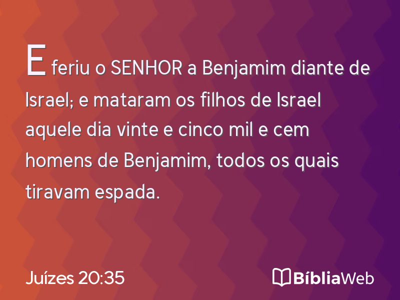 Juízes 20:35 em imagem para compartilhar