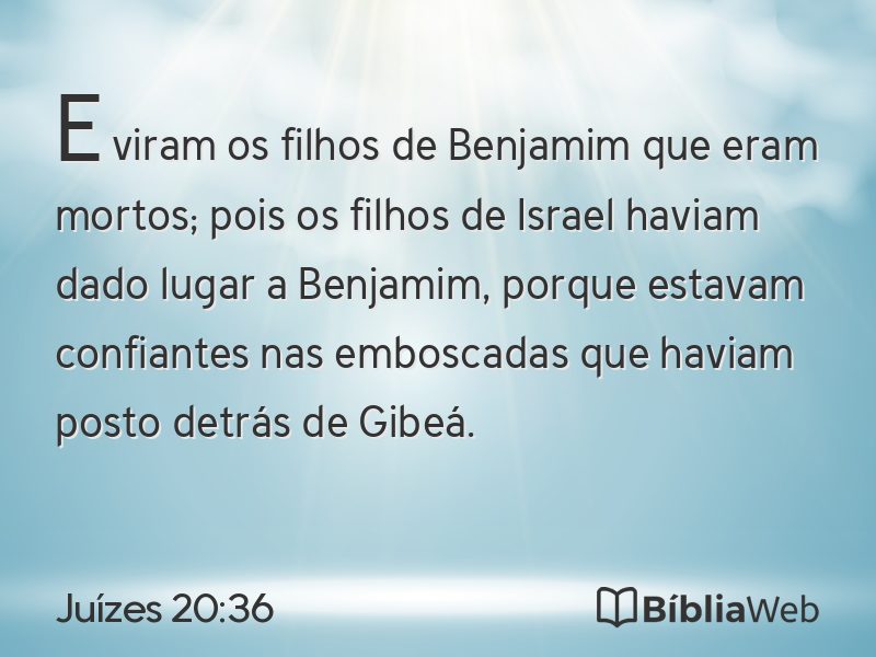Juízes 20:36 em imagem para compartilhar