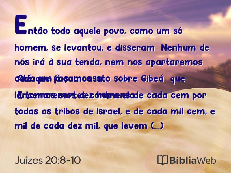 Juízes 20:8-10 em imagem para compartilhar