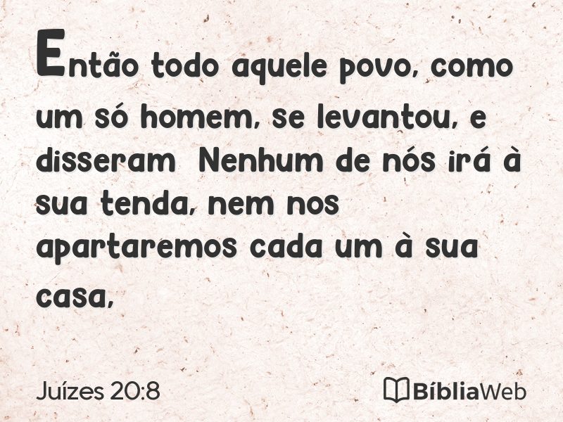 Juízes 20:8 em imagem para compartilhar