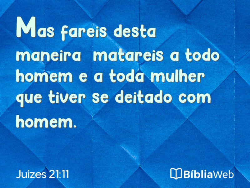 Juízes 21:11 em imagem para compartilhar