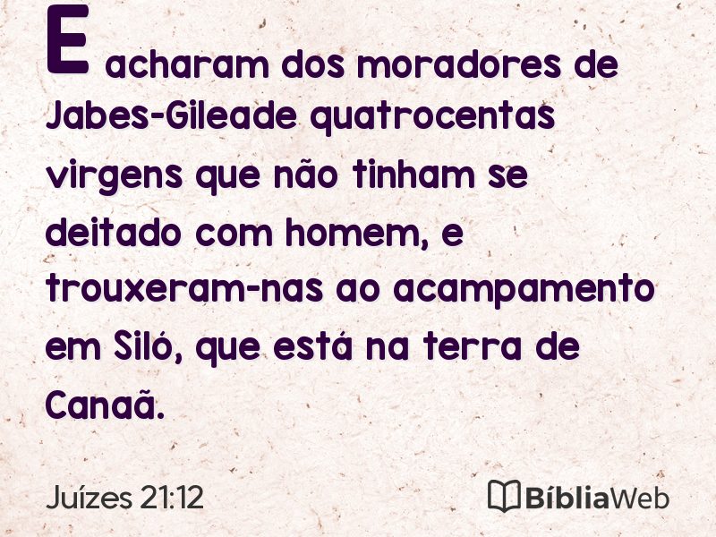 Juízes 21:12 em imagem para compartilhar