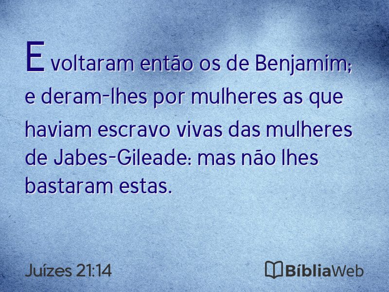 Juízes 21:14 em imagem para compartilhar
