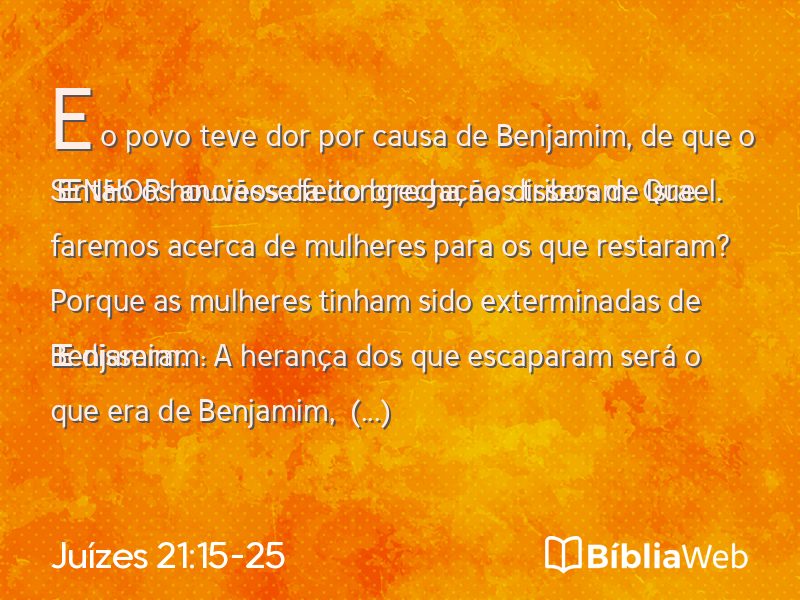 Juízes 21:15-25 em imagem para compartilhar