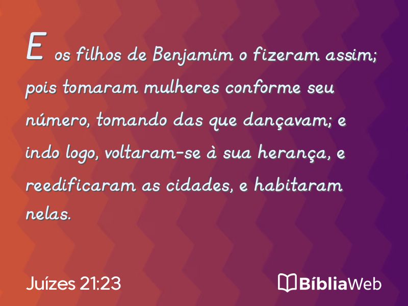 Juízes 21:23 em imagem para compartilhar