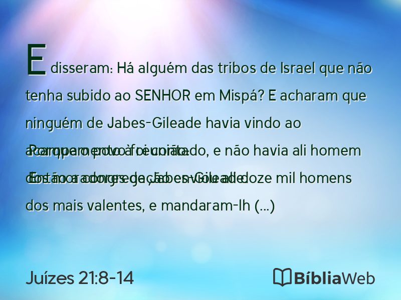Juízes 21:8-14 em imagem para compartilhar