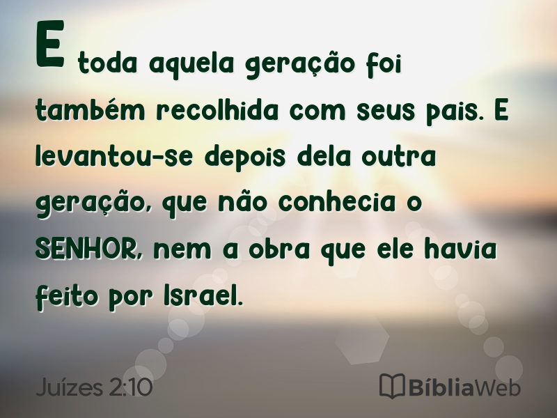Juízes 2:10 em imagem para compartilhar
