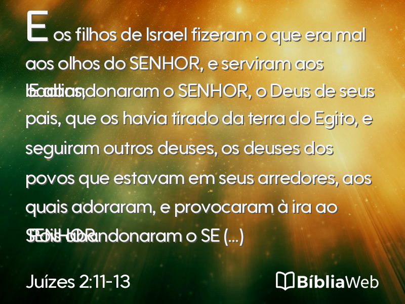 Juízes 2:11-13 em imagem para compartilhar