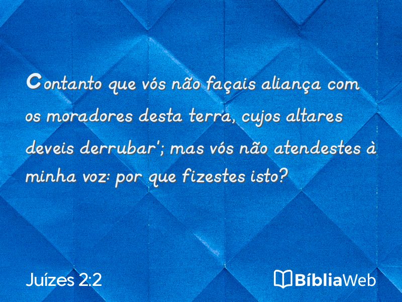 Juízes 2:2 em imagem para compartilhar