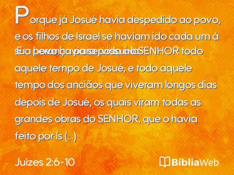 Juízes 2:6-10 em imagem para compartilhar