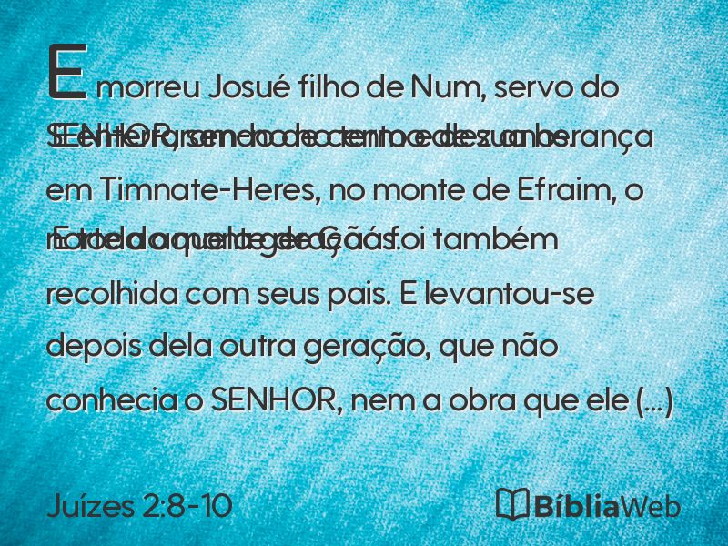 Juízes 2:8-10 em imagem para compartilhar