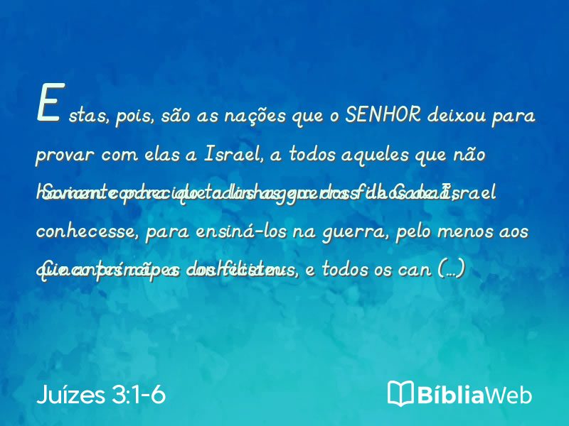 Juízes 3:1-6 em imagem para compartilhar