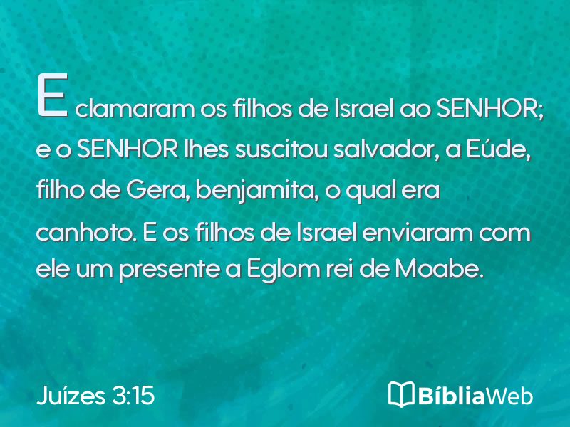 Juízes 3:15 em imagem para compartilhar