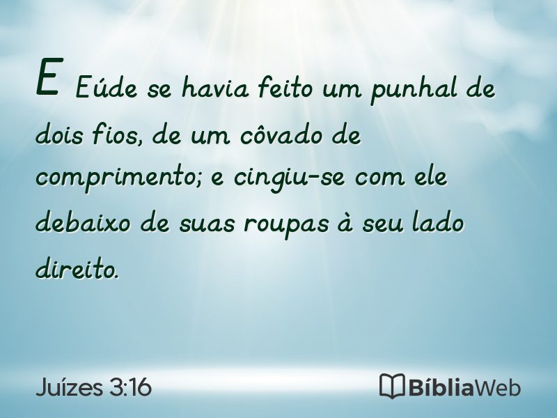 Juízes 3:16 em imagem para compartilhar