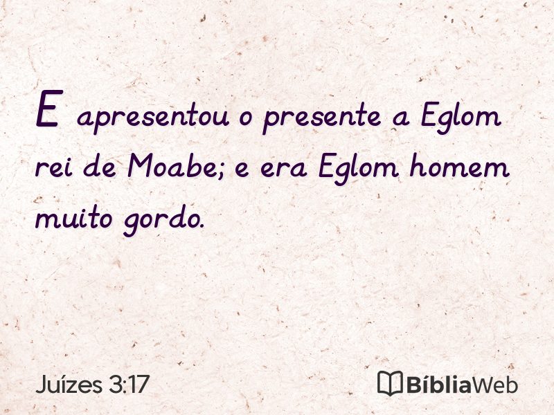 Juízes 3:17 em imagem para compartilhar
