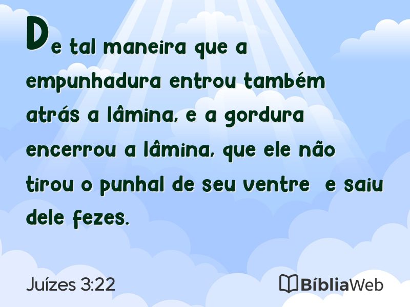 Juízes 3:22 em imagem para compartilhar