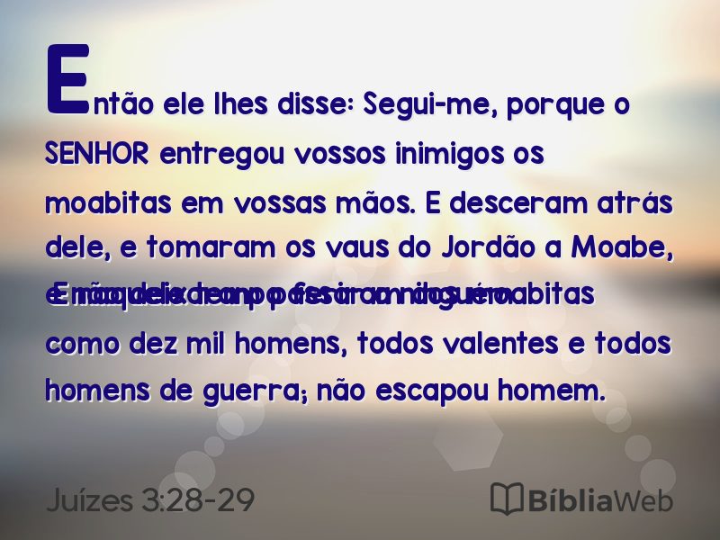 Juízes 3:28-29 em imagem para compartilhar