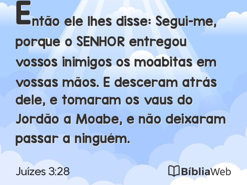 Juízes 3:28 em imagem para compartilhar