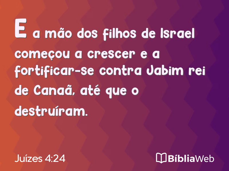 Juízes 4:24 em imagem para compartilhar