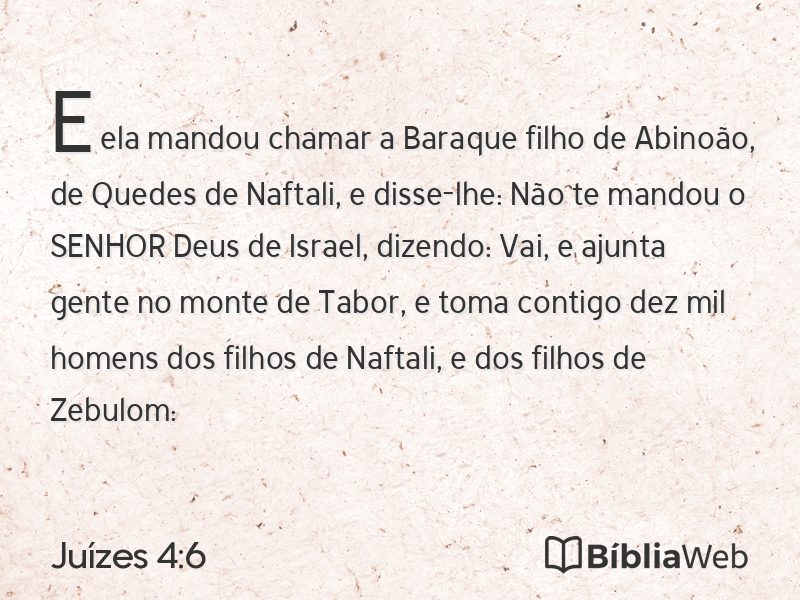 Juízes 4:6 em imagem para compartilhar