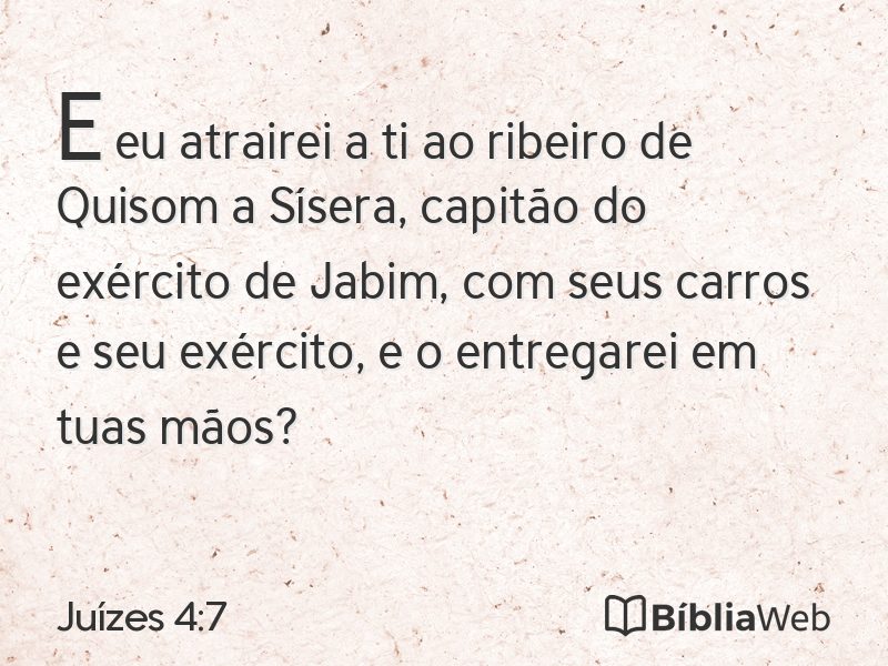 Juízes 4:7 em imagem para compartilhar