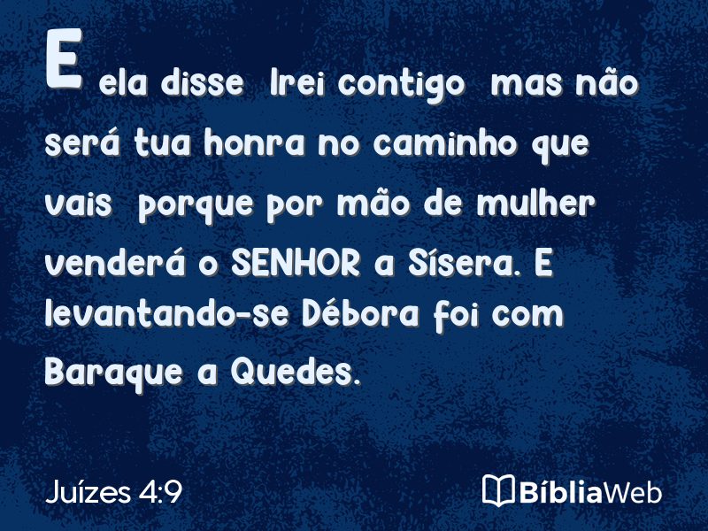 Juízes 4:9 em imagem para compartilhar