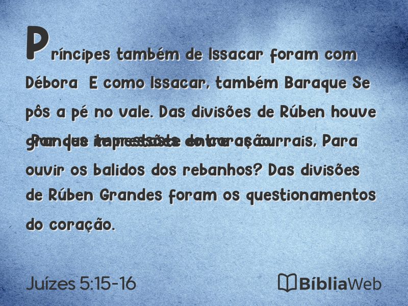 Juízes 5:15-16 em imagem para compartilhar