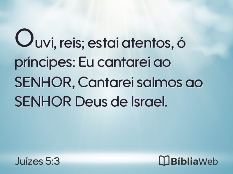 Juízes 5:3 em imagem para compartilhar