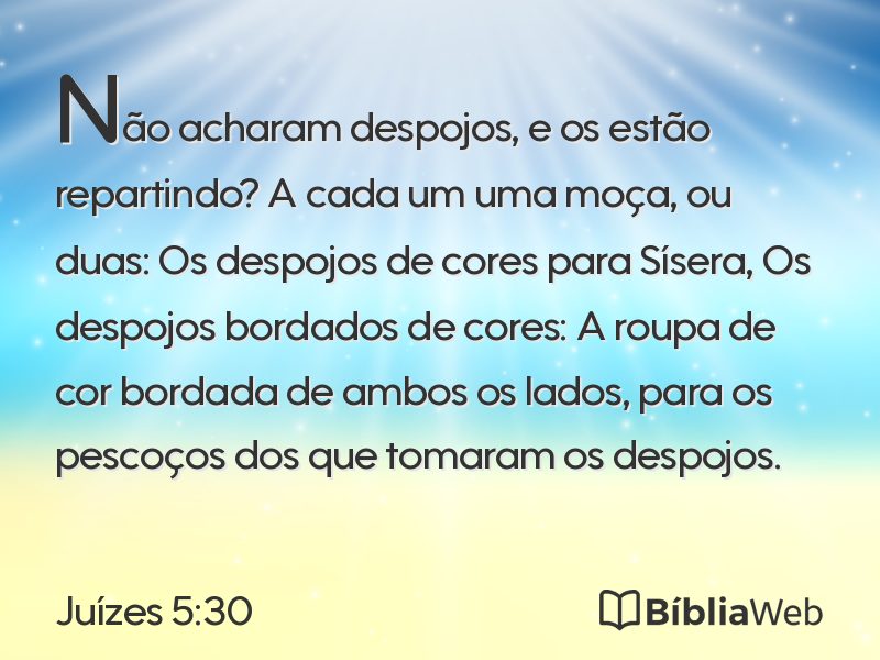 Juízes 5:30 em imagem para compartilhar