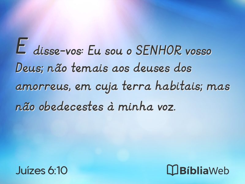 Juízes 6:10 em imagem para compartilhar