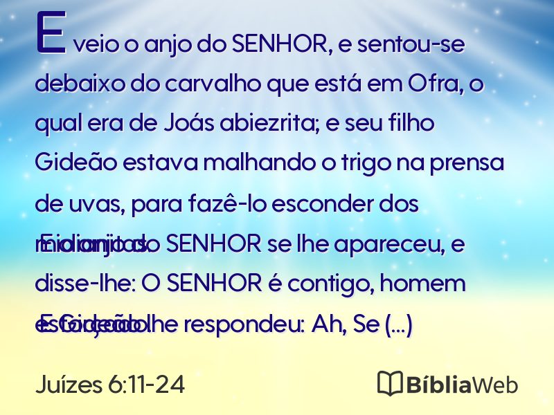 Juízes 6:11-24 em imagem para compartilhar