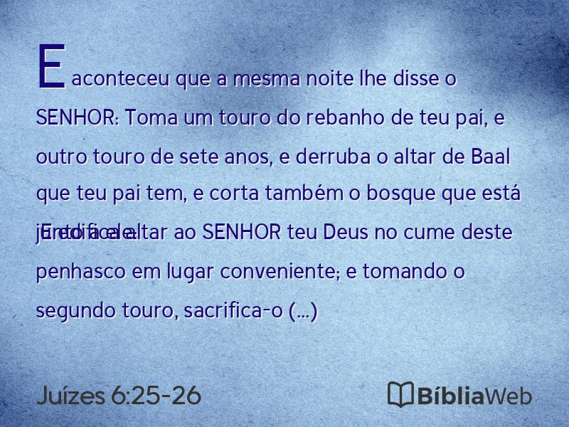 Juízes 6:25-26 em imagem para compartilhar