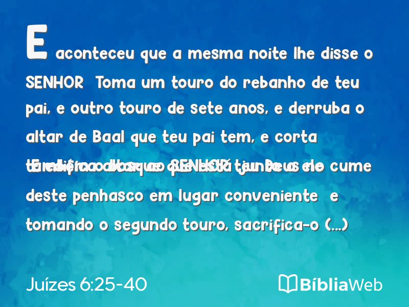 Juízes 6:25-40 em imagem para compartilhar