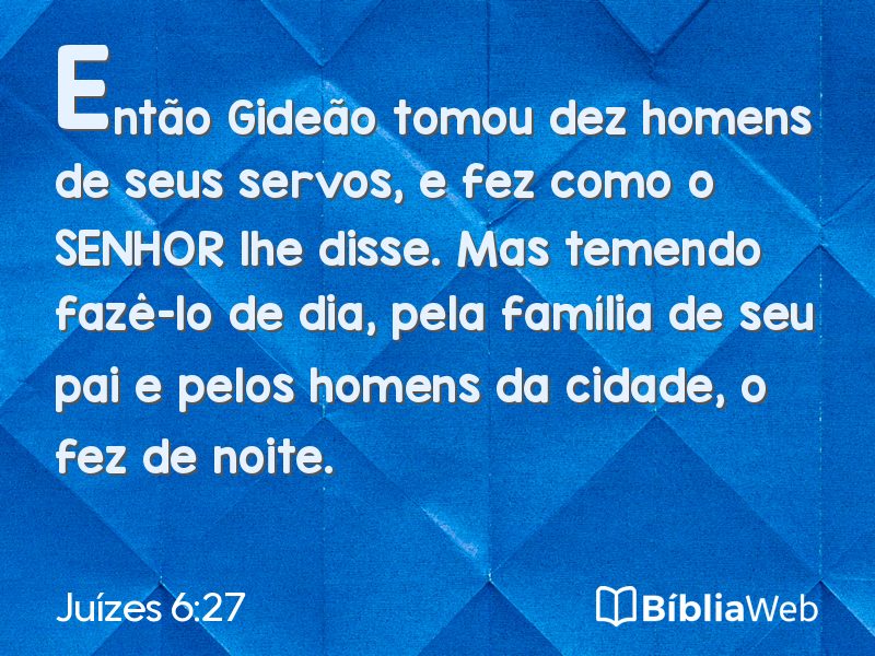 Juízes 6:27 em imagem para compartilhar