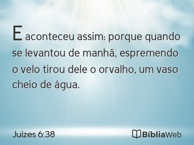Juízes 6:38 em imagem para compartilhar