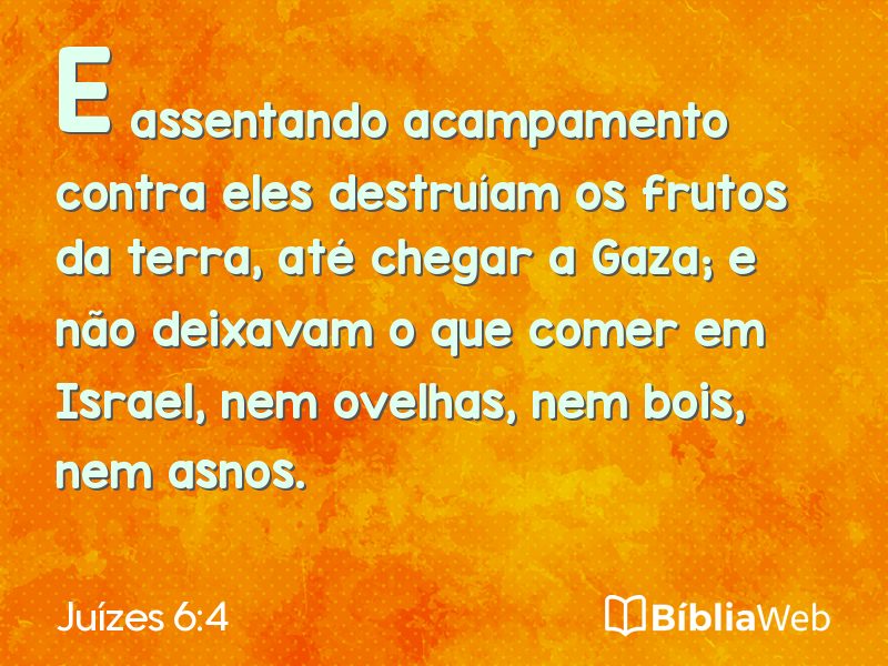 Juízes 6:4 em imagem para compartilhar