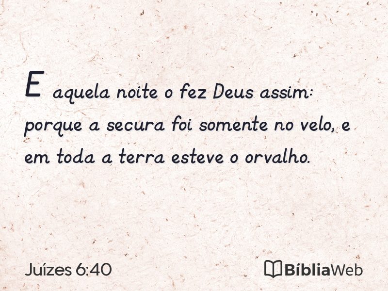 Juízes 6:40 em imagem para compartilhar