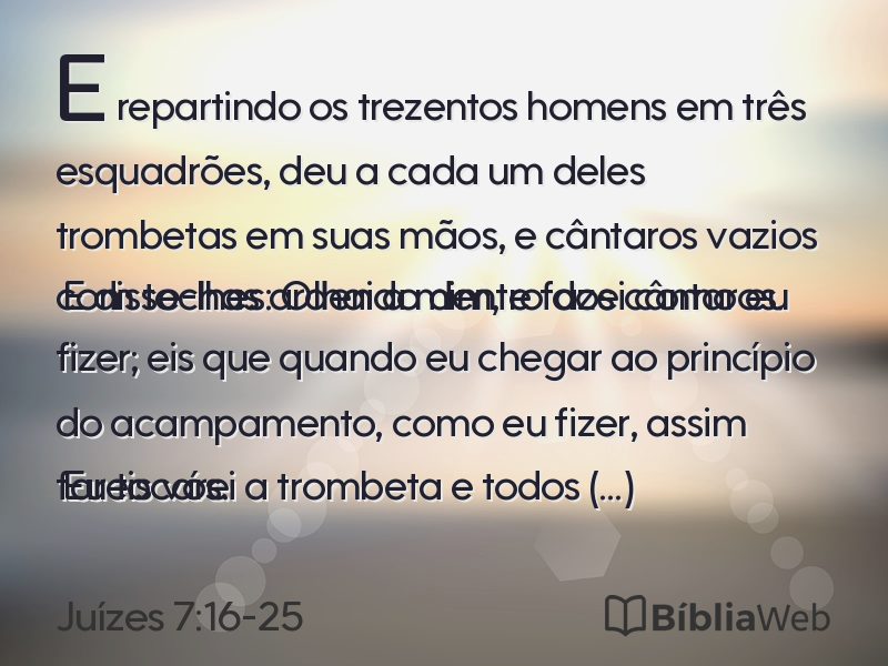Juízes 7:16-25 em imagem para compartilhar