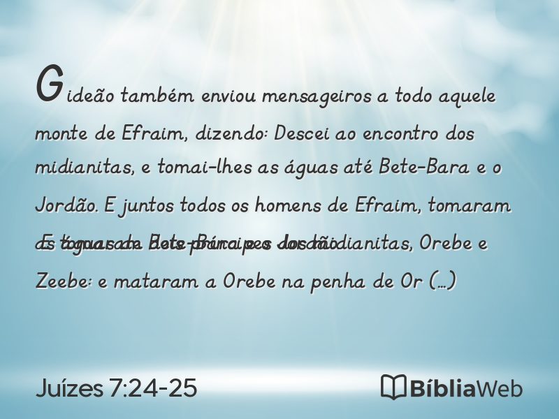 Juízes 7:24-25 em imagem para compartilhar