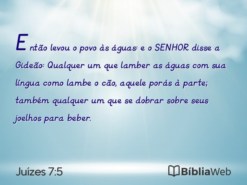 Juízes 7:5 em imagem para compartilhar