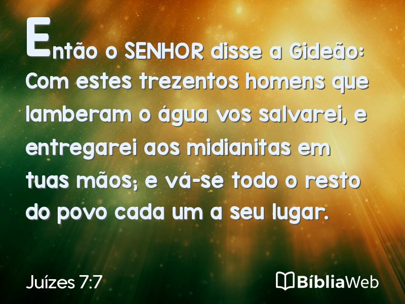 Juízes 7:7 em imagem para compartilhar
