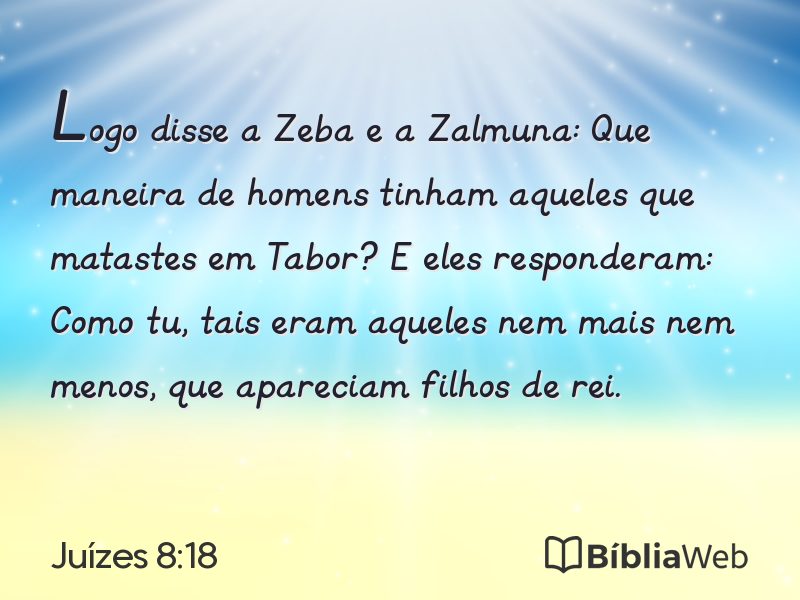 Juízes 8:18 em imagem para compartilhar