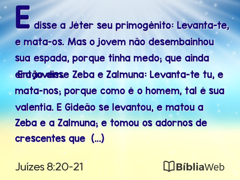 Juízes 8:20-21 em imagem para compartilhar