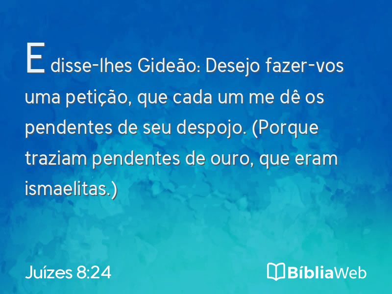 Juízes 8:24 em imagem para compartilhar
