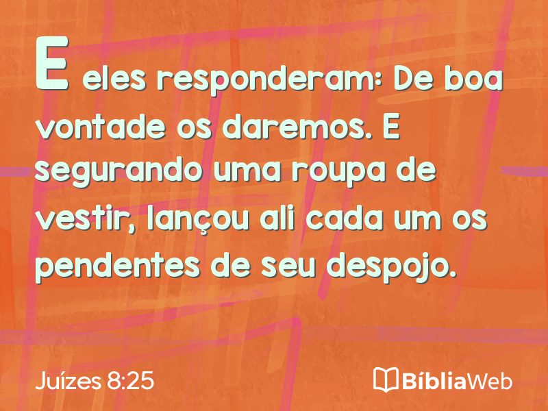 Juízes 8:25 em imagem para compartilhar