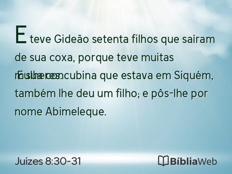 Juízes 8:30-31 em imagem para compartilhar