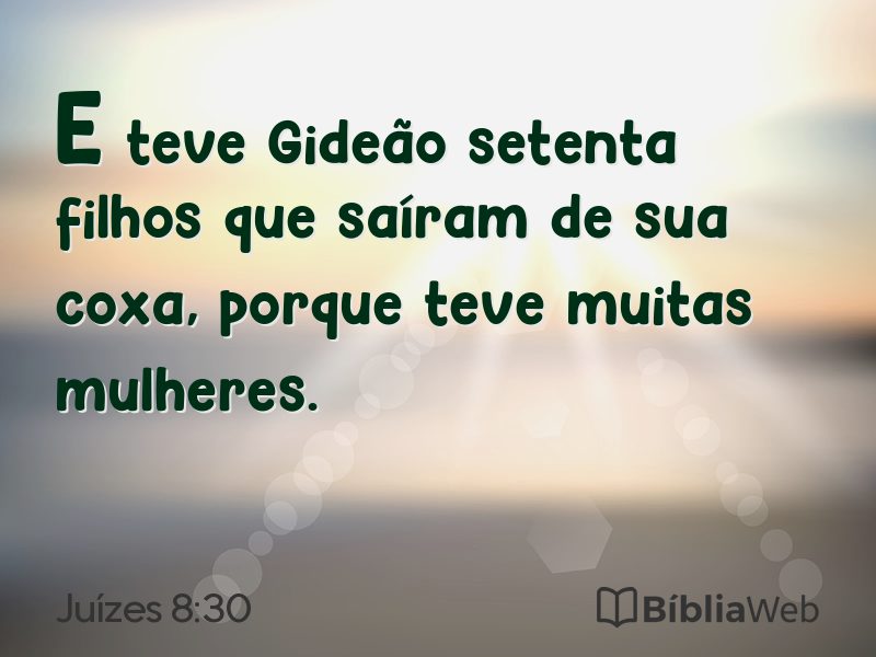 Juízes 8:30 em imagem para compartilhar